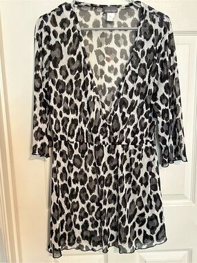Jordan Taylor Black and White Leopard-Print Dress